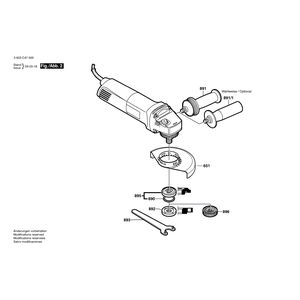 Запчасти для угловой шлифмашины Bosch PWS 10-125 CE 230 V 3603C47000, деталировка 2
