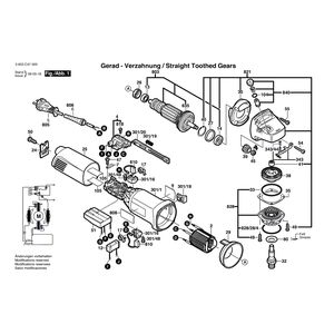 Запчасти для угловой шлифмашины Bosch PWS 10-125 CE 230 V 3603C47000