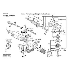 Запчасти для угловой шлифмашины Bosch PWS 13-125 CE 230 V 3603C48000, деталировка 1