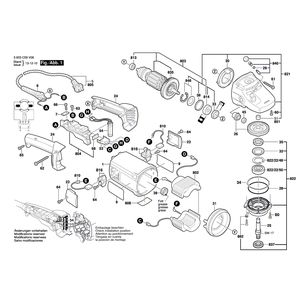 Запчасти для угловой шлифмашины Bosch PWS 20-230 J 230 V 3603C59V06, деталировка 1