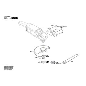 Запчасти для угловой шлифмашины Bosch PWS 20-230 J 230 V 3603C59V06, деталировка 2