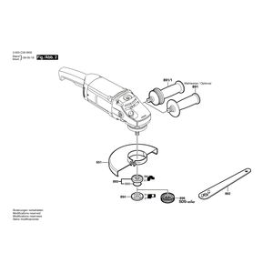 Запчасти для угловой шлифмашины Bosch PWS 1900 230 V 3603C59W01, деталировка 2
