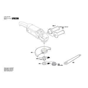 Запчасти для угловой шлифмашины Bosch PWS 20-230 230 V 3603C59W09, деталировка 2