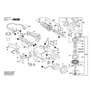 Запчасти для угловой шлифмашины Bosch PWS 20-230 230 V 3603C59W0D, деталировка 1