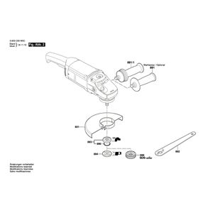 Запчасти для угловой шлифмашины Bosch PWS 20-230 230 V 3603C59W0D, деталировка 2