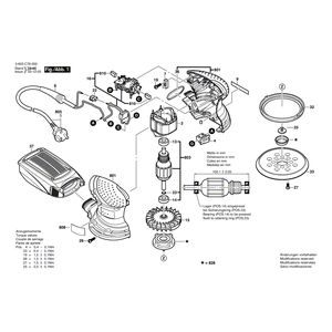 Запчасти для эксцентриковой шлифмашины Bosch PEX 220 A 230 V 3603C78000