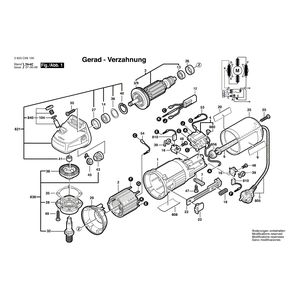 Запчасти для угловой шлифмашины Bosch PWS 550 230 V 3603C99000, деталировка 1