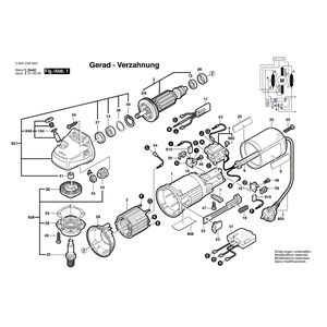 Запчасти для угловой шлифмашины Bosch PWS Edition 230 V 3603C99A00, деталировка 1