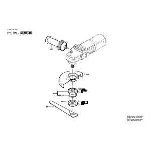 Запчасти для угловой шлифмашины Bosch PWS Edition 230 V 3603C99A00, деталировка 2