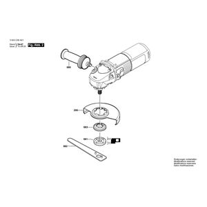 Запчасти для угловой шлифмашины Bosch PWS 9-125 CE 230 V 3603C99A01, деталировка 2