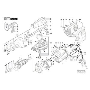 Запчасти для сабельной пилы Bosch PSA 700 E 230 V 3603CA7000, деталировка 1