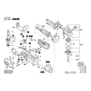 Запчасти для шлифовальщика Bosch PWR 180 CE 230 V 3603CC4000