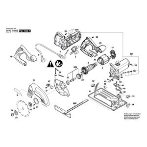 Запчасти для ручной циркуляной пилы Bosch PKS 40 230 V 3603CC5000, деталировка 1