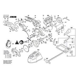 Запчасти для аккумуляторной циркулярной пилы Bosch PKS 10,8 V-LI 10.8 V 3603CC7000