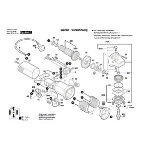 Запчасти для угловой шлифмашины Bosch PWS 650-125 230 V 3603D110R2
