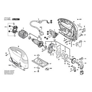 Запчасти для электролобзика Bosch PST 700 PE 230 V 3603D13400, деталировка 1