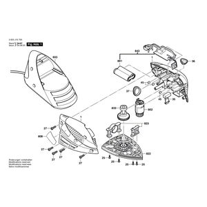 Запчасти для аккумуляторной эксцентриковой машины Bosch PRIO 7.2 V 3603J19700, деталировка 1