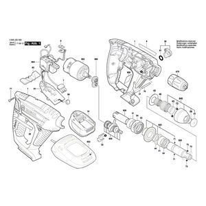 Запчасти для аккумуляторного отбойного молотка Bosch UNEO Maxx 18 V 3603J52301, деталировка 1