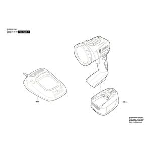 Запчасти для карманного фонаря Bosch UniversalLamp 18 18 V 3603JA1100, деталировка 1