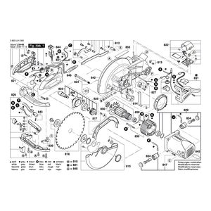 Запчасти для торцевочной пилы Bosch PCM 10 230 V 3603L01000, деталировка 1