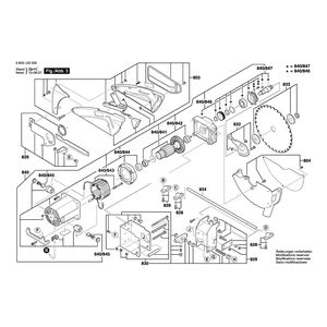 Запчасти для настольной циркулярной пилы Bosch PTS 10 230 V 3603L03000, деталировка 3