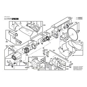 Запчасти для настольной циркулярной пилы Bosch PTS 10 230 V 3603L03201, деталировка 3