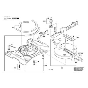 Запчасти для торцевочной пилы Bosch PCM 7 230 V 3603M01200, деталировка 1