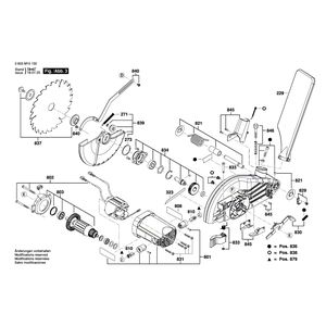 Запчасти для торцевочной пилы Bosch PCM 8 S 230 V 3603M10100, деталировка 3