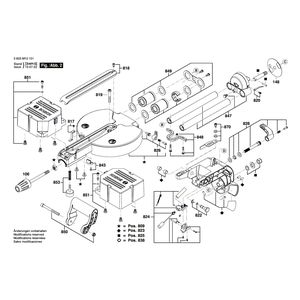 Запчасти для торцевочной пилы Bosch PCM 8 ST 230 V 3603M10101, деталировка 2