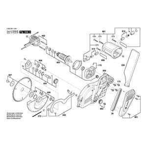 Запчасти для торцевочной пилы Bosch PCM 8 SD 230 V 3603M11000, деталировка 4