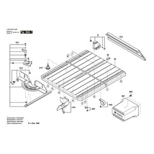 Запчасти для настольной циркулярной пилы Bosch AdvancedTableCut 52 230 V 3603M12000, деталировка 1