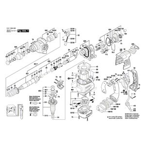 Запчасти для перфоратора Bosch GBH 3-28 DRE 230 V 3611B3A000, деталировка 1