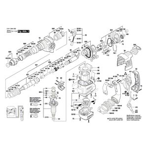 Запчасти для перфоратора Bosch GBH 3-28 DFR 230 V 3611B4A000, деталировка 1