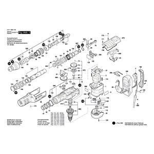 Запчасти для перфоратора Bosch GBH 12-52 D 230 V 3611B66100, деталировка 1