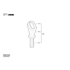 Запчасти для перфоратора Bosch GBH 12-52 D 230 V 3611B66100, деталировка 2