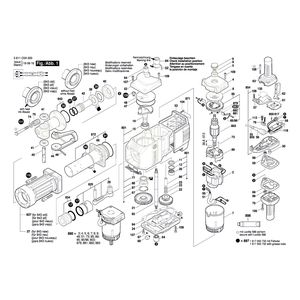 Запчасти для отбойного молотка Bosch GSH 27 VC 230 V 3611C0A0P0, деталировка 1