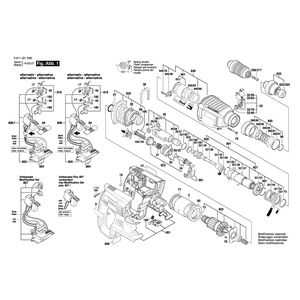 Запчасти для перфоратора Bosch GBH 36 VF-LI 36 V 3611J01R00, деталировка 1