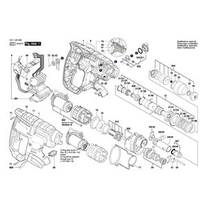 Запчасти для аккумуляторного отбойного молотка Bosch GBH 18 V-LI 18 V 3611J04300, деталировка 1