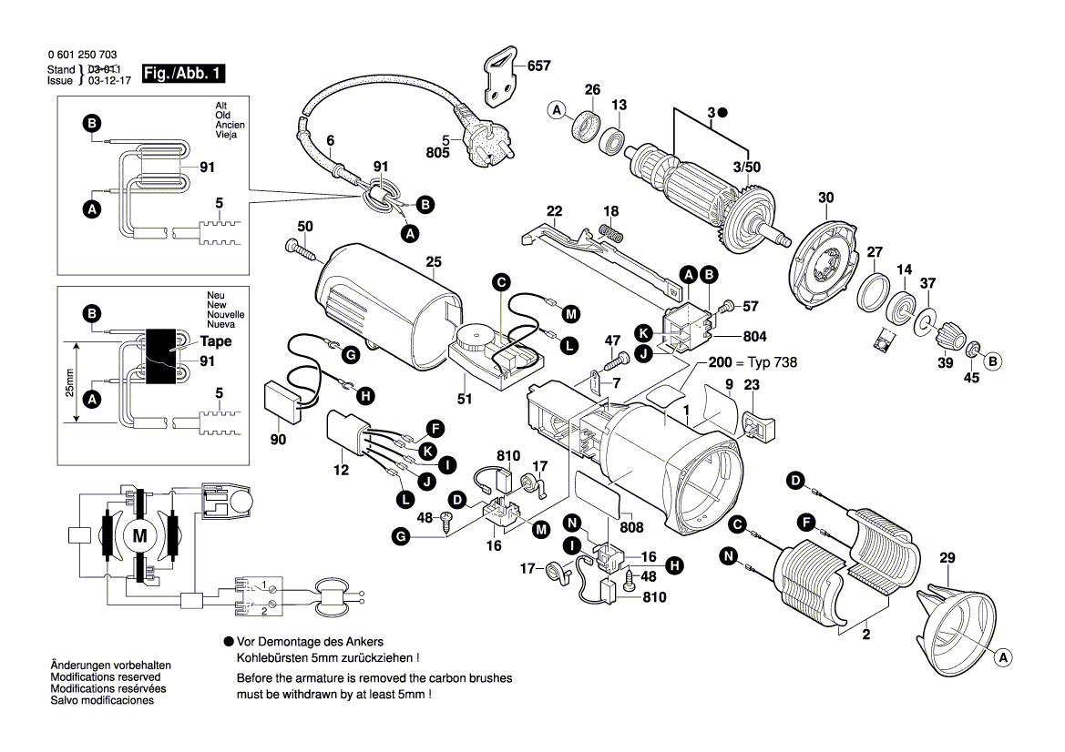 Запчасти для эксцентриковой шлифмашины Bosch GEX 150 TURBO 230 V 0601250703, деталировка 1 - цена в Москве, купить оригинальные запчасти Бош в интернет-магазине «Премиум инструмент»