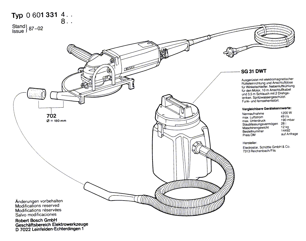 Запчасти для угловой шлифмашины Bosch 220 V 0601331403, деталировка 5 - цена в Москве, купить оригинальные запчасти Бош в интернет-магазине «Премиум инструмент»