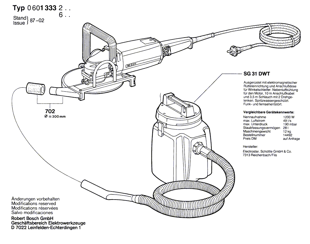 Запчасти для угловой шлифмашины Bosch 220 V 0601333203, деталировка 5 - цена в Москве, купить оригинальные запчасти Бош в интернет-магазине «Премиум инструмент»