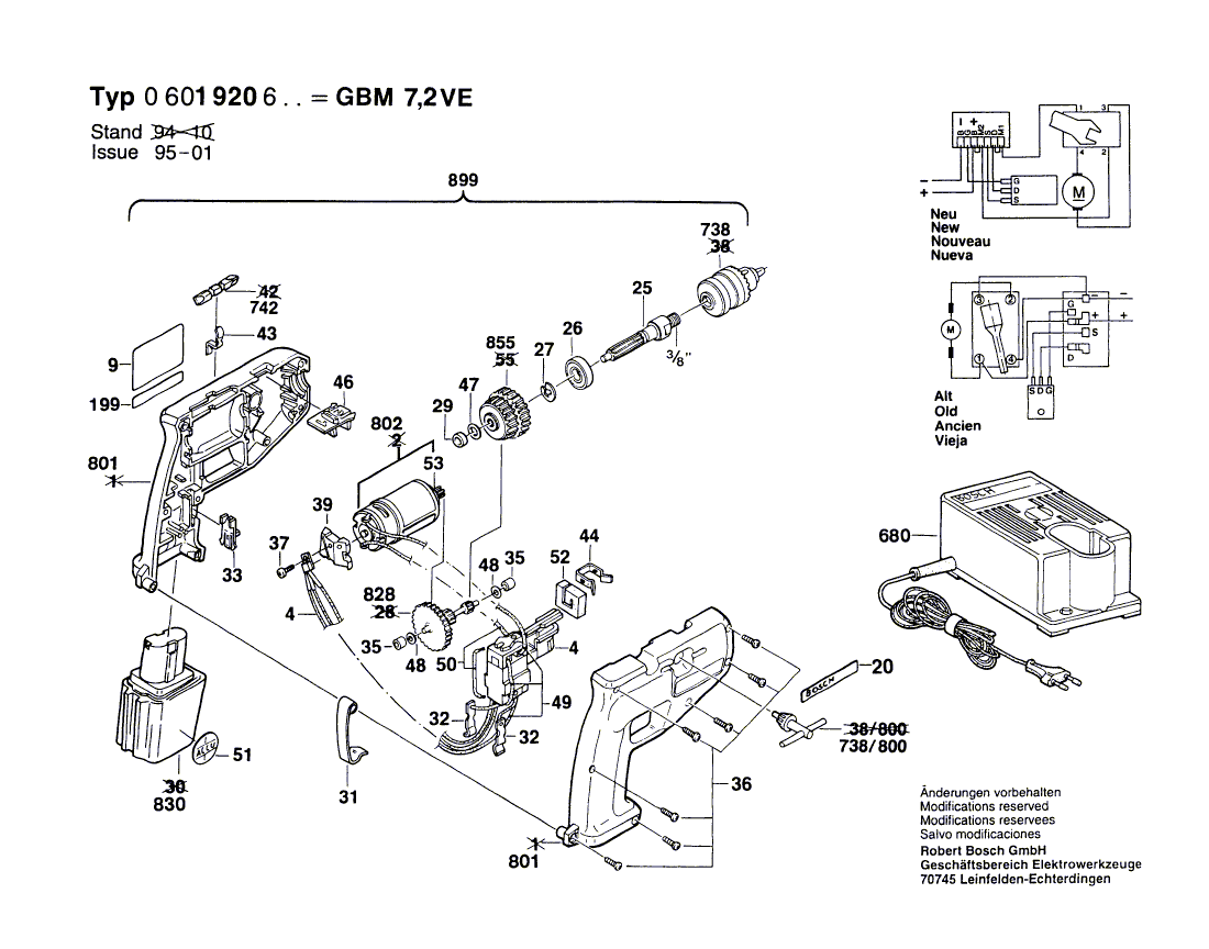 Аккумуляторная дрель GBM 7,2 VE 7.2 V 0601920603