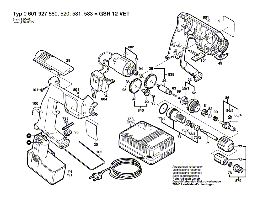 Аккумуляторный шуруповерт GSR 12 VET 12 V 0601927580