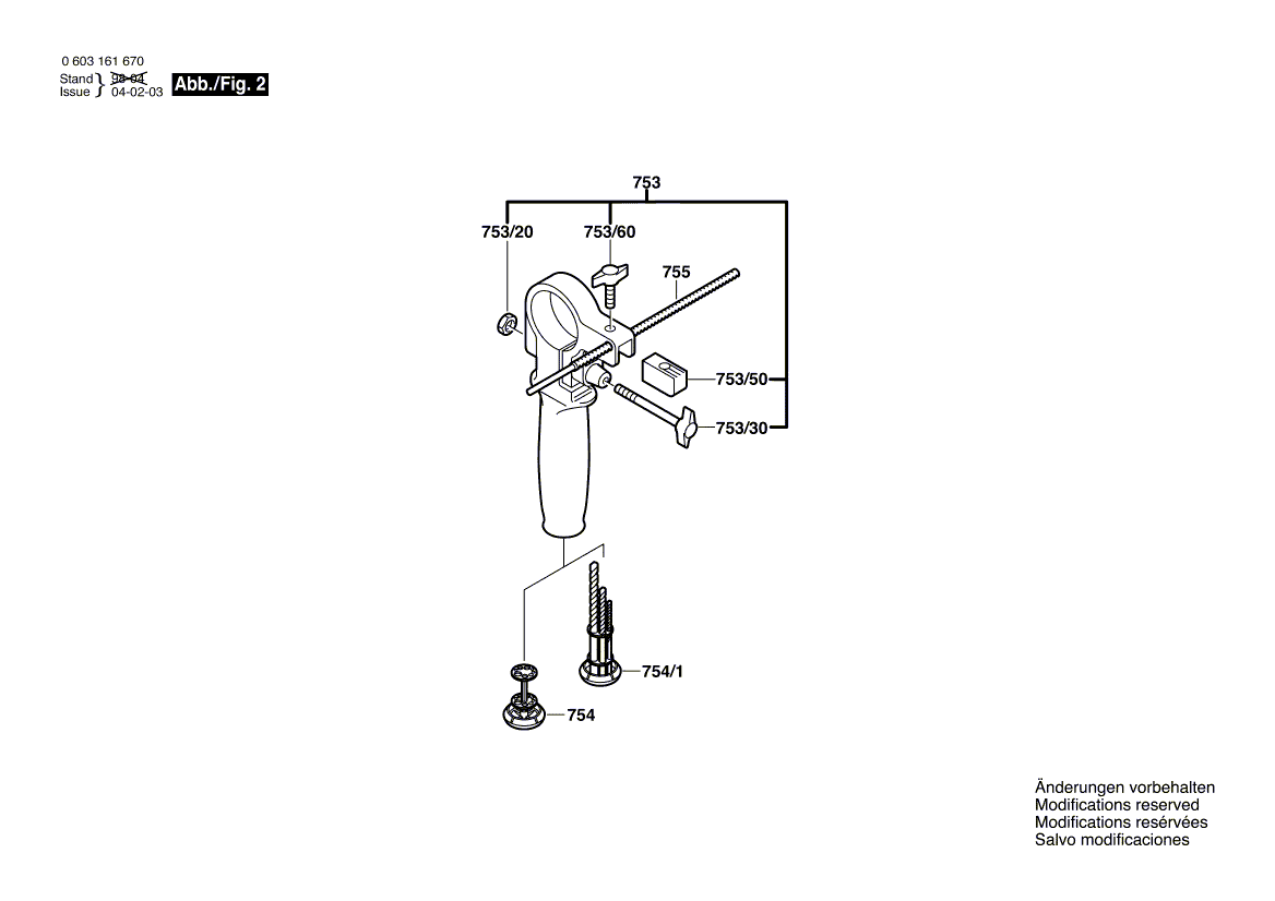 Запчасти для ударной дрели Bosch CSB 650-2 RE 230 V 0603161670, деталировка 2 - цена в Москве, купить оригинальные запчасти Бош в интернет-магазине «Премиум инструмент»