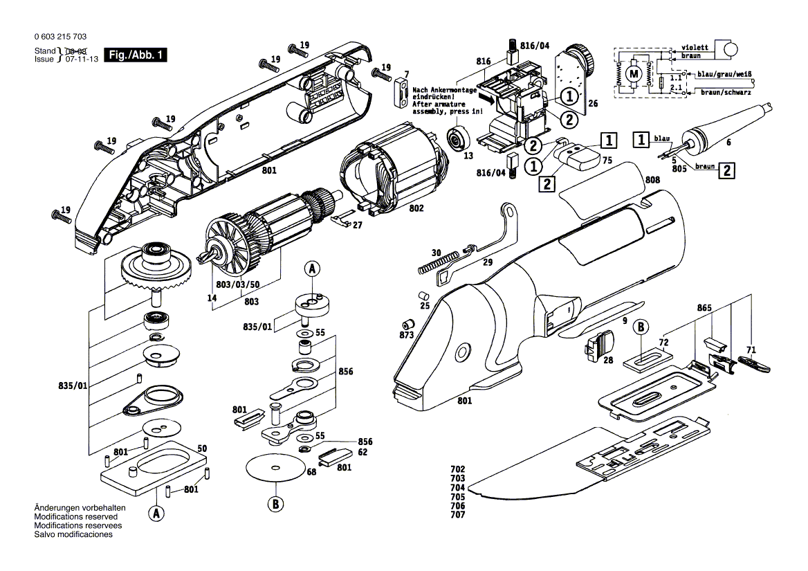 Стусловая пила PFS 280 E 230 V 0603215703