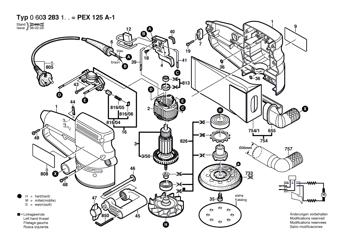 Эксцентриковая шлифмашина PEX 125 A-1 230 V 0603283103