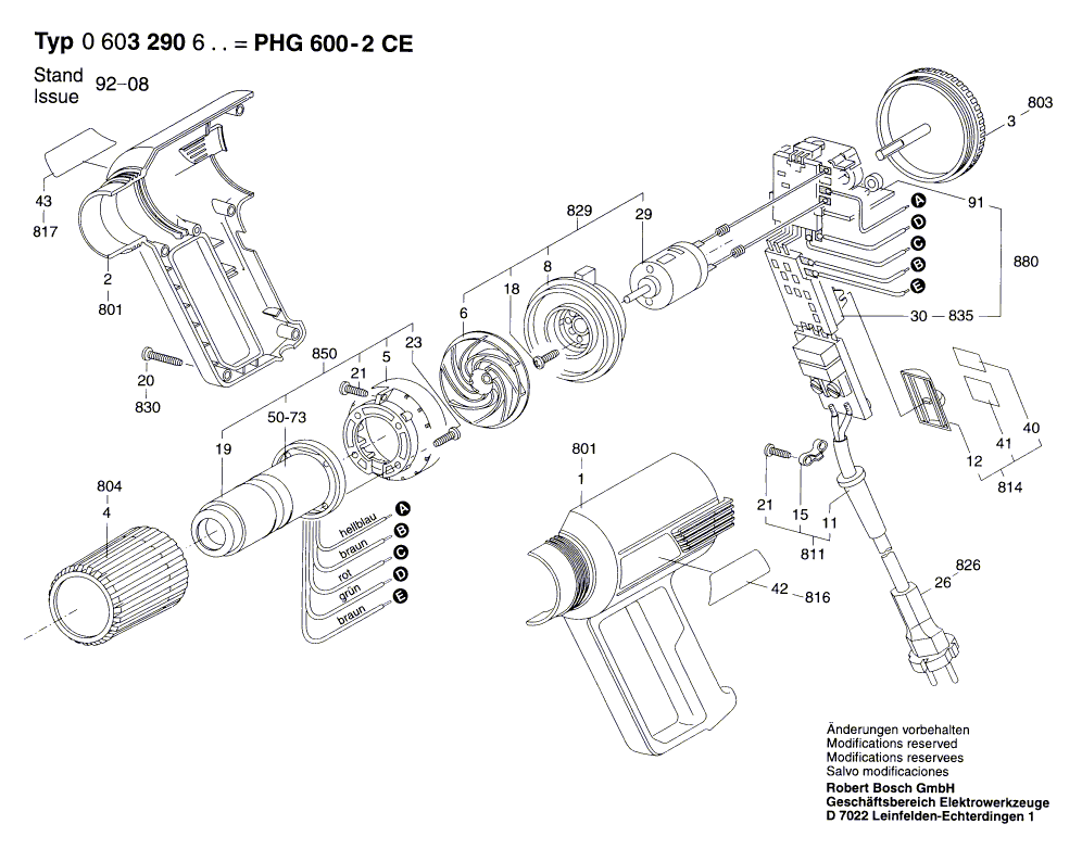 Термовоздуходувка PHG 600-2 CE 230 V 0603290603