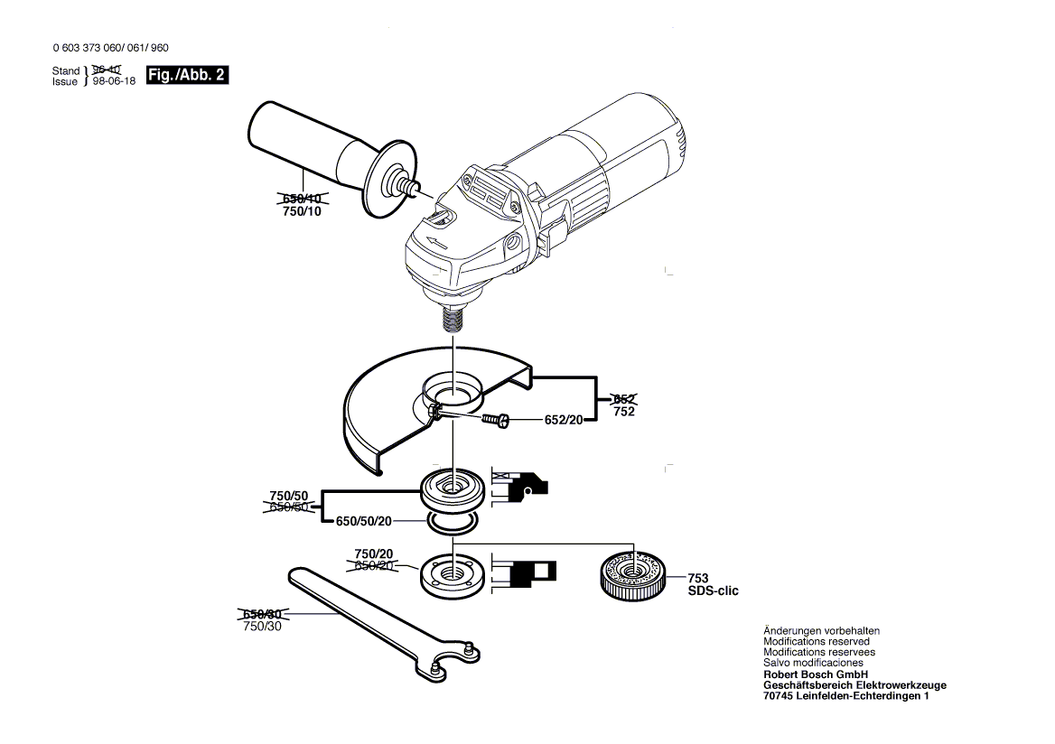 Запчасти для угловой шлифмашины Bosch PWS 700 230 V 0603373960, деталировка 2 - цена в Москве, купить оригинальные запчасти Бош в интернет-магазине «Премиум инструмент»