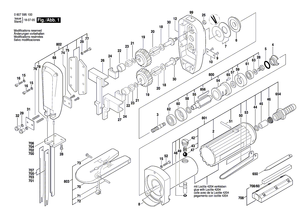 Запчасти для пилы Bosch 7595-100 0607595100, деталировка 1 - цена в Москве, купить оригинальные запчасти Бош в интернет-магазине «Премиум инструмент»