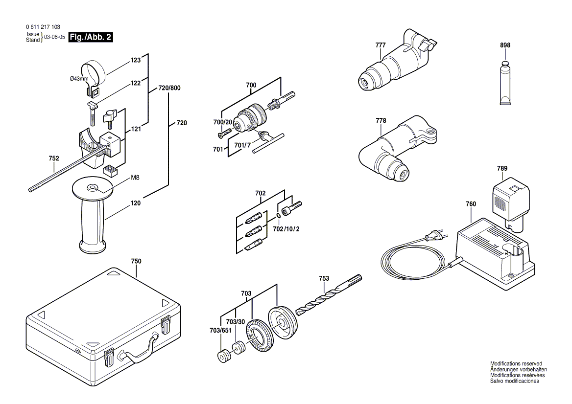 Запчасти для аккумуляторного отбойного молотка Bosch GBH 12 VR 12 V 0611217120, деталировка 2 - цена в Москве, купить оригинальные запчасти Бош в интернет-магазине «Премиум инструмент»